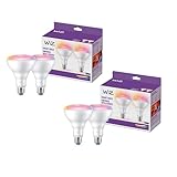 WiZ Connected 65W BR30 LED Smart Light Bulbs - 4 Pack - Connects to Your Wi-Fi - E26 Smart Bulb - Control with Voice or App + Activate with Motion - Matter Compatible