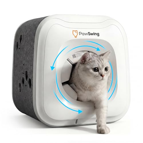 PawSwing Cat Self Groomer for Hairball Control and Shedding Relief 360° Skin Friendly Brush Pet...