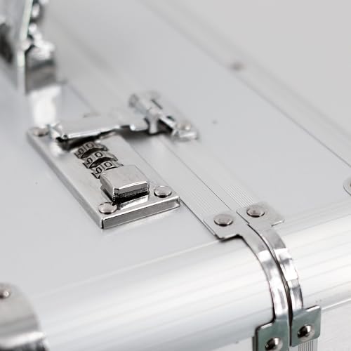 ALUMAXX 45119 Pilotenkoffer BETHA, Piloten Koffer aus glattem Aluminium, Dokumentenkoffer Alu, Aktenkoffer mit Zahlenschloss, Koffer 47 cm, Businesskoffer für 17' Notebooks, Silber, 47 x 38 x 20 cm