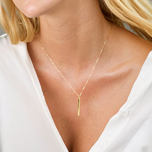 Mideeo NK-03-VERTICAL BAR-GD Long Bar Necklace Vertical Bar Pendant Necklace Minimalist Gold Bar Necklace Simple Everyday Necklace Modern Jewelry Gift thumb #4
