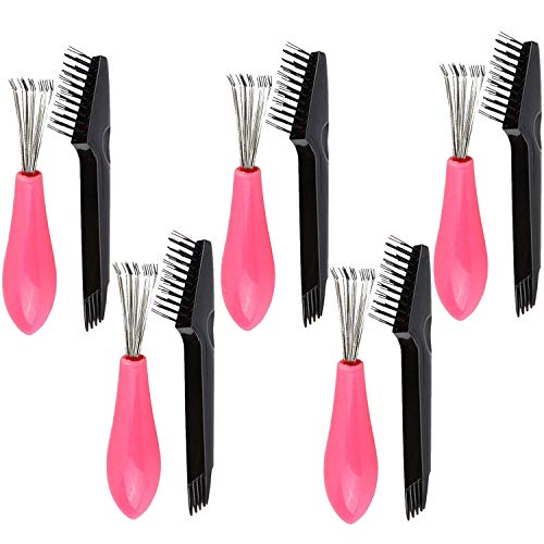Trounistro 10 Pieces Hair Brush Cleaning Cleaner Tool Comb Cleaner Brush Comb Cleaning Brush for Home and Salon Use