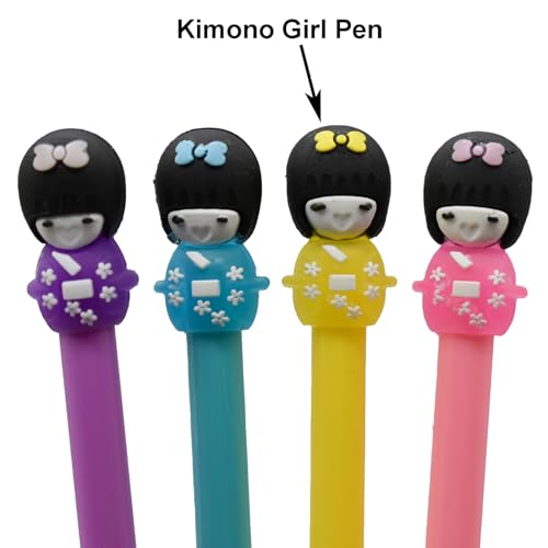 Bolígrafos Maydahui 16 piezas muñeca japonesa tinta negra miniatura 3