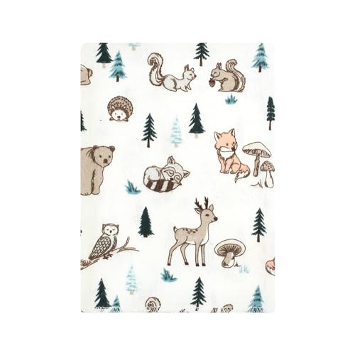 Image of Hudson Baby Unisex Baby Cotton Poly Flannel Burp Cloths Bundle, Boy Woodland Pals, One Size