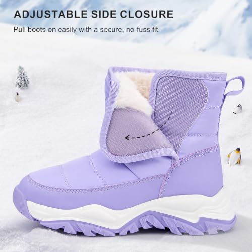 Stelle Toddler Snow Boots Girls Lightweight Warm Winter Shoes(LA,9MT) - image 4