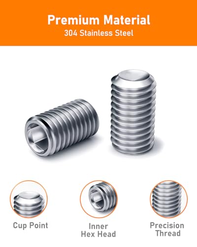HOLMOL 360PCS Grub Screws Assorted Set for Door Handles with M3/M4/M5/M6/M8 Allen Keys - Image 3