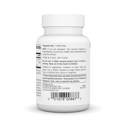 Source Naturals Vitamin B-1 Thiamin 500mg - High Potency, 100% Pure - 50 Tablets
