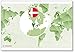 Mappa del mondo con magnete da frigo ingrandito mappa della Danimarca