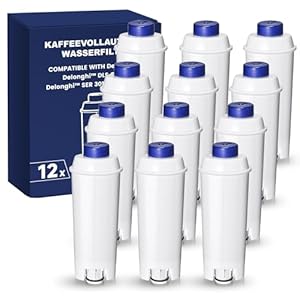 Filtre à eau entièrement automatique, remplacement compatible avec Delonghi ECAM Series, Dinamica, Cappuccino System, Magnifica, ETAM Autentica et différents modèles d'Esam, (12)