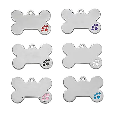 Fyfjur Dog Tags, Bone ID Tag for Dog, Engraved Bone Shaped Pet ID Dog Tags, DIY Engraved Cat Dog ID Tags, Personalised Pet Identity Name Tags, Blank Dog tag DIY Carving