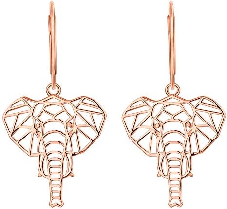 JO WISDOM Elephant Earrings,925 Sterling Silver Animal Leverback Dangle & Drop Earrings,Jewelry for Women