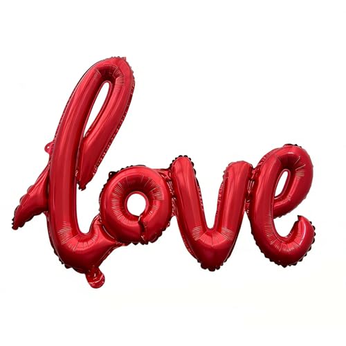 HSBWOPG I Love You Balloons: 29-Inch LOVE Letter Balloons Large Balloon Banner Ideal for Weddings Engagements Anniversaries Bridal Showers and Romantic Party Decorations (1 Pack)