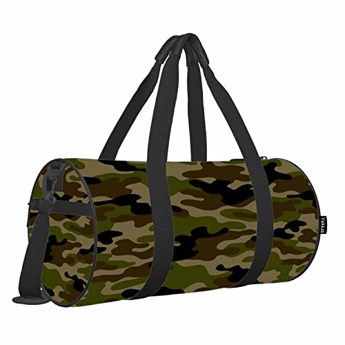 Yekiua Green Camo Duffle Bag Military Camouflage Army Soldier Hiding Gym Bag For Women Man Student Luggage Bag For Travel Brown Black Green #TOP25