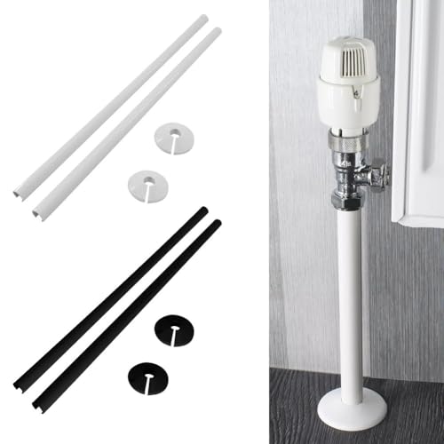 Radiator Pipe Cover, Black & White Radiator Pipe Cover, Radiator Pipe Collars, Protective Cover For Radiator, Heating Radiator Accessories(White) - Thumbnail 6