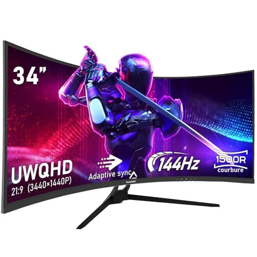 CU34E4CW da 34 pollici UW-QHD Monitor curvo, 120 Hz, pannello VA, GtG 4 ms, sincronizzazione adattiva, HDR10, regolazione dell'altezza, altoparlanti, (3440x1440 HDMI 2x 2.0 DP USB Hub) Nero - Monitor