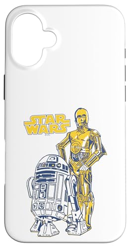 スターウォーズ R2-D2 & C-3PO ポートレートロゴ スマホケース iPhone 16 Plus 用