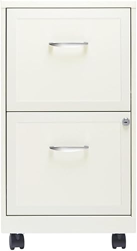 Miniatura 65 de Pemberly Row Gabinete de archivo vertical inteligente móvil de 18in 2 cajones blanco perla