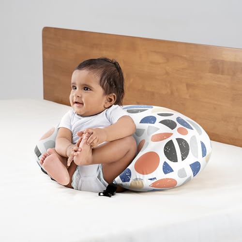 Image of Wakefit Feeding Pillow for New Born Baby | 3 Months Warranty | 5 in 1 Nursing Pillow for Breastfeeding with Cotton Removable Cover | Bekky, Multicolor