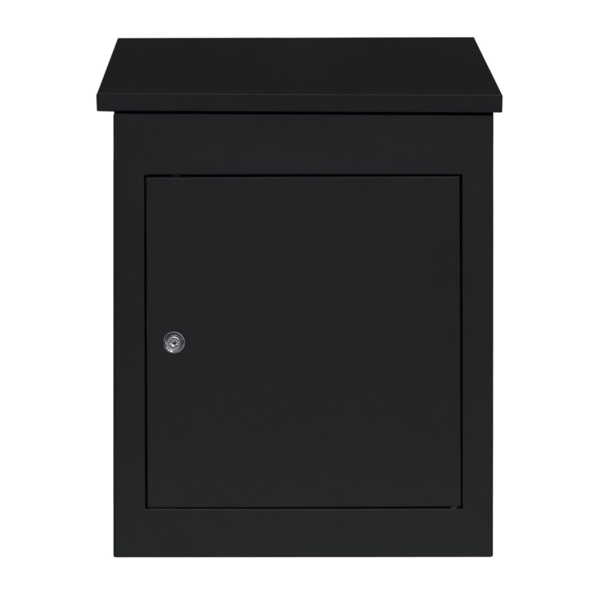 Buzón de Correos Negro Antirrobo de Pared Exterior Caja para Entrega de Cartas Paquetes Código de Barras Escaneable para Servicio Postal/Mensajeros, Cerradura con llave, 2 llaves+Destornillador GRATIS