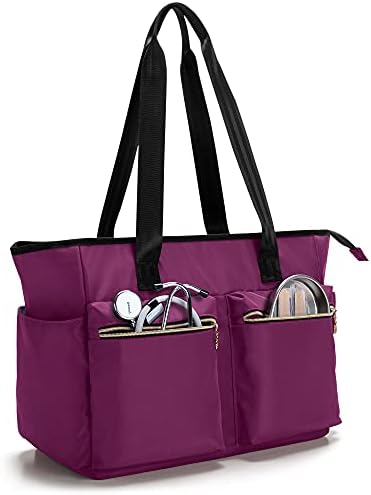 Damero Nurse Bag for Work Provides, Medical Luggage with Laptop computer Sleeve for House Care Nurse, Medical College students and Extra, Maroon