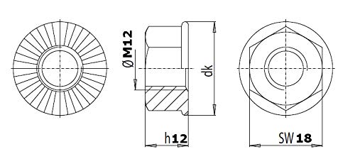 Stahlia Lot De 100 Écrous à Bride Acier Inoxydable A2 V2A M10 Avec Dents De Blocage - DIN 6923