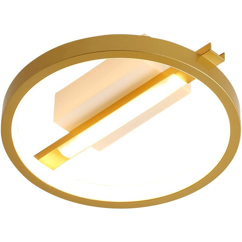 Plafonniers en fer doré 9,4 pouces avec abat-jour acrylique rond et LED 20W trois couleurs