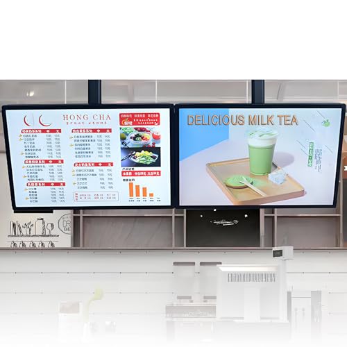 SHENGSHIYU Tabellone per Menù Retroilluminato a LED,Altezza Estendibile,Orientabile & Inclinabile,Ultrapiatto,Cartellone Pubblicitario Luminoso per Ristoranti,caffè,Saloni & Negozi 2pcs-400 * 500mm