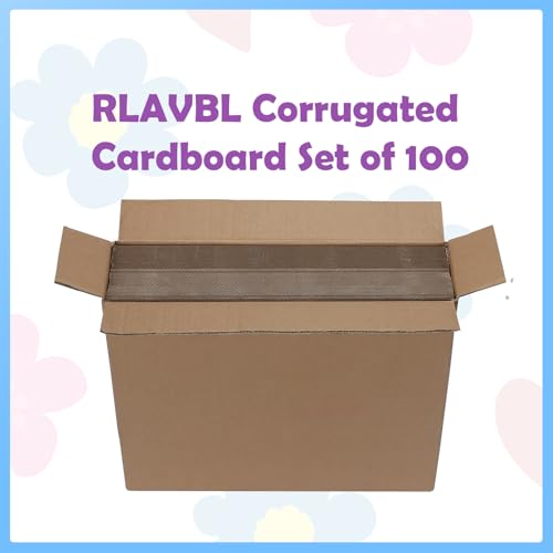 Image of RLAVBL 100 Pack 11x14 Corrugated Cardboard Sheets, Flat Cardboard Inserts for Shipping, Mailing, Packing, DIY Crafts
