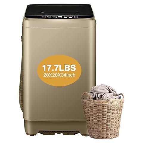 Full Automatic Washing Machine, AYCLIF 17.7 lbs Apartment Washing Machine with Drain Pump,10 Wash Programs 8 Water Levels,for Dorm Apartment RV Full-Automatic Washing Machines, 21"D x 21"W x 35"H Cover