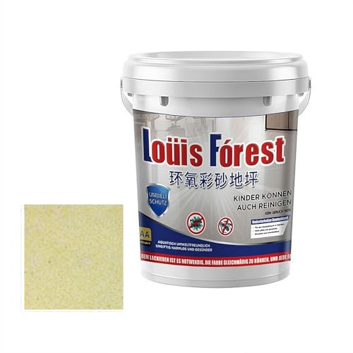 Louis Forest Epoxy Floor Paint, High-Gloss Marble Effect Waterproof Water-Based Epoxy Floor Paint,Waterproof Water-Based Epoxy Paint, Garage Floor Paint, Concrete Floor Paint (Yellow)