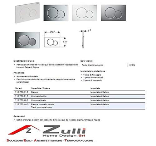 Geberit Sigma 01 Drückerplatte Chrom/Matt-Chrom für UP720, UP320, UP300 und UP700