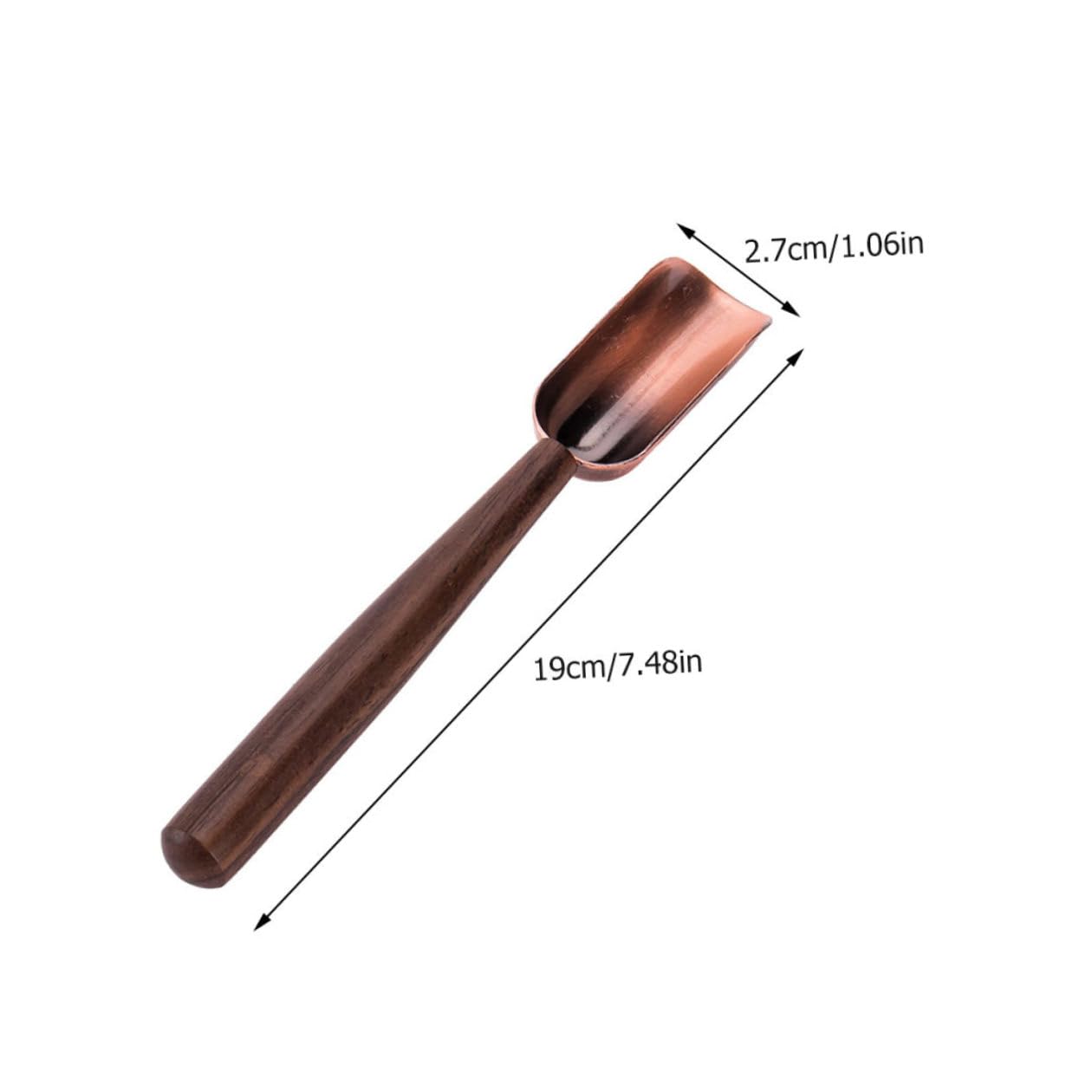 BESTonZON Cucharas para Té de Té Portátil Mango de Ébano Accesorio para Condimentos Especias Azúcar Leche Fácil de Limpiar