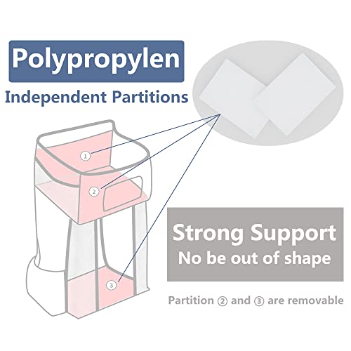 Tofoan Hanging Diaper Caddy, Baby Bed Hanging Organizer, Nursery Organization Baby Diaper Holder, Diaper Stacker Storage For Crib, Playard, Changing Table Or Wall (Gray&White) #TOP2
