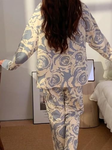 Image of LITZO Womens Korean Night Dress || Pyjama Set ||Korean Nightsuit || Women Nightwear ||Round Neck Half Sleeve Nightsuit || Loungewear || Everyday Nightdress (L-228-233)