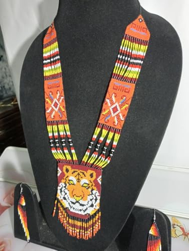 Collar de león ucraniano hecho a mano en gerdan tradicional de cuentas 4