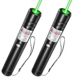 [2 Packs] Rechargeable Green Laser Pointer High Power Green Beam Laser Light Long Distance Range For TV/LED/LCD Screens Tactical Flashlights Presentation Office/Outdoors/Astronomic/Construction [001]