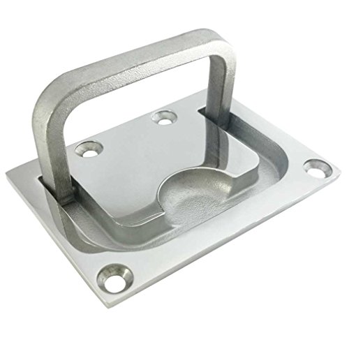 316 Stainless Steel Ring Pull Handle, Marine Flush Lifting Handle, Rectangular Grip Size 76MM*56MM