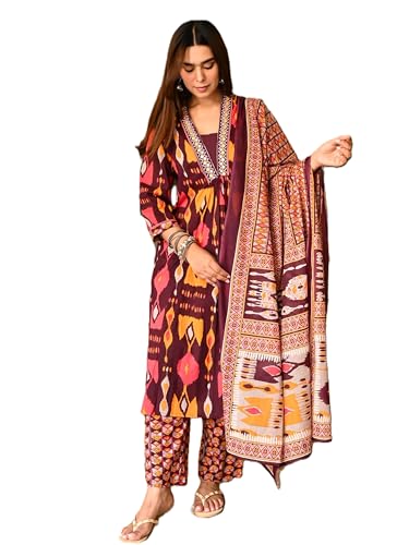 Ensemble kurta imprimé coupe régulière pour un style ethnique fluide