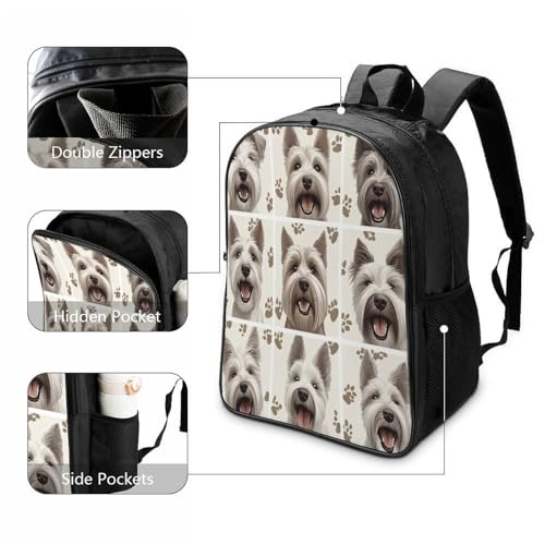 Sac d'école à 2 compartiments avec impression animal de compagnie en relief 3D - 3