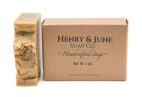 Orange & Coffee Bar Soap, 100% Natural & Organic Ingredients, With Organic Cocoa Butter & Scented with Essential Oils. Skincare Handmade in USA. By Henry & June Soap Co. 3 Oz