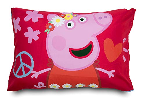 Peppa Pig 4 Piece Toddler Bedding Set - Includes Quilted Comforter, Fitted Sheet, Top Sheet, And Pillow Case - Peppa Pig Character Design For Girls Bed #TOP4