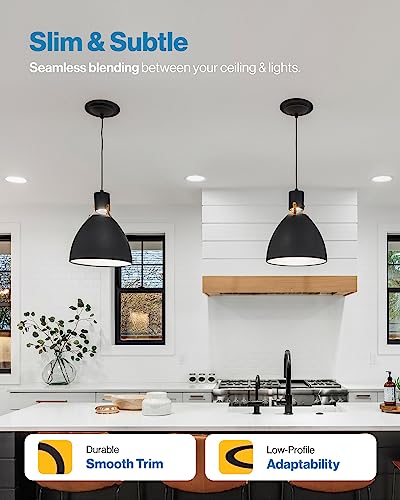 Image of Sunco 12 Pack Goof Rings for 6 Inch Recessed Lights, Flush Mount, Black, Can Light Trim Ring Cover, OD 8.6 Inch, ID 6.2 Inch, Paintable Surface, Matte Finish