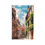 Dijon Reise-Druck – Frankreich, Leinwand-Poster, 