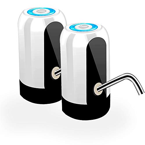 Kit 2 Bombas Elétrica para Galão de Água 20 Litros Mineral Recarregável Portátil Cor:Branco (UT)
