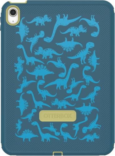 Image of OtterBox iPad (A16) & iPad 10th Gen (Only) Defender Series Case - Roar & Explore (Blue) - Multi-Layer Protection - Four Position Stand - Built-in Screen Protector - Port Covers - Apple Pencil Storage