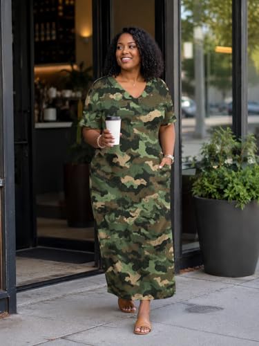 Image of SUZONANA Plus Size Dresses for Curvy Women African Print American Dress Summer Outfits Casual Loose with Pocket