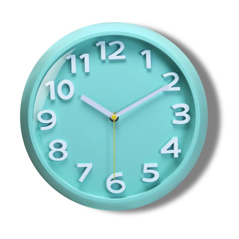 M T BROTHERS -Silent Non Ticking Quality Quartz Battery Operated Easy to Read Decorative Modern Design Glass, Plastic Wall Clock (Light SEA Blue) (B0C5JVB2P4) Amazon Price History, Amazon Price Tracker