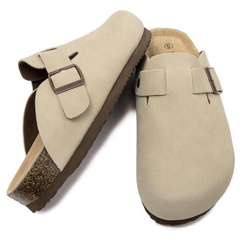 Image of Women Suede Clogs Casual Slip On Potato Mule Slippers
