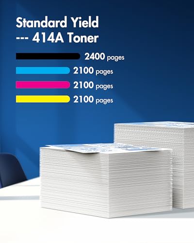 Image of 414A Toner Cartridge 4 Pack Replacement for HP 414A HP 414X Toner with Chip