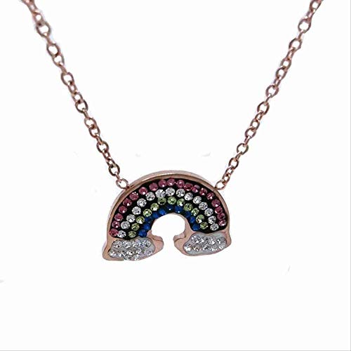 Preisvergleich Produktbild CKAWM Halskette Titanstahl Weibliches Roségold-Temperament Voller Schlüsselbeinketten Halskette