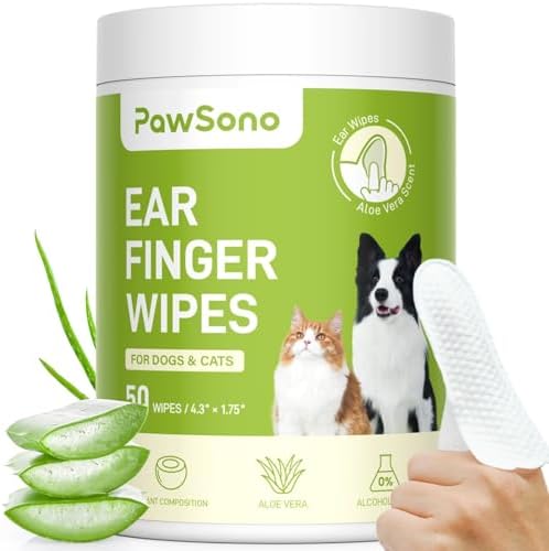 Ear Finger Wipes for Dogs & Cats, Thicker Dog Ear Cleaner Wipes, ...